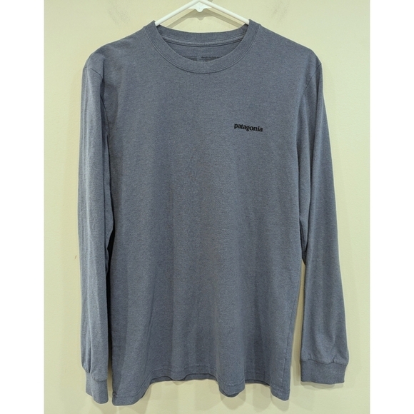 Patagonia Long Sleeve Blue Crewneck T-Shirt Buffalo Graphic Size Small - Picture 1 of 4